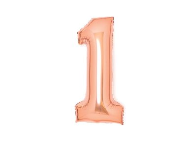 Φοιλ Σχήμα Ροζ Χρυσό 26" Νούμερο "1"