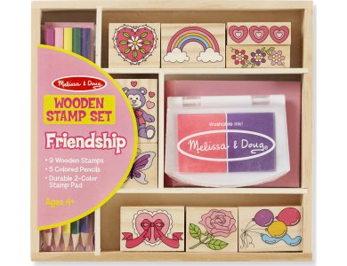 Melissa & Doug - Σετ Ξύλινες Σφραγίδες 'Friendship'