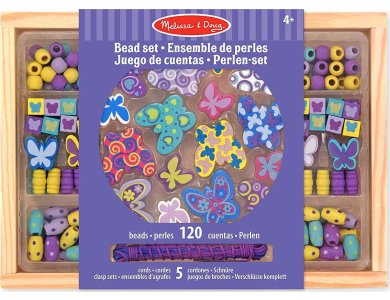 Melissa & Doug - Φτιάξτε κοσμήματα με ξύλινες χάντρες - Πεταλούδες