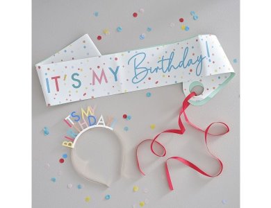 Σετ Κορδέλα & Τιάρα It's My Birthday