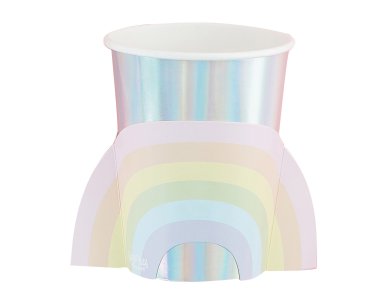 Ποτήρια Χάρτινα Rainbow pastel/ Ουράνιο τόξο / 8τεμ