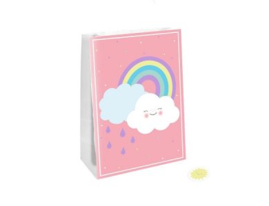 Τσάντες Δώρου με αυτοκόλλητα Rainbow & Cloud  / 8 τεμ