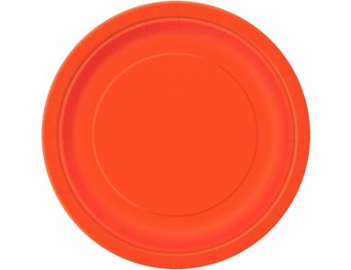 Πιάτα Χάρτινα Γλυκού 18εκ Πορτοκαλί / 8 τεμ