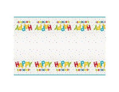 Τραπεζομάντηλο Πλαστικό Happy Balloon Birthday / 137 x 213 εκ