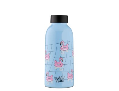 Mama Wata. Ανοξείδωτο μπουκάλι - θερμός Flamingos (470ml)