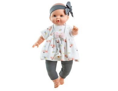 Paola Reina - Κούκλα Μωρό Sonia με Φόρεμα και κολάν με Ήχους