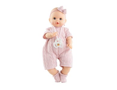 Paola Reina - Κούκλα Μωρό με Πλεκτή Φόρμα και Πιπίλα Sonia με Ήχους